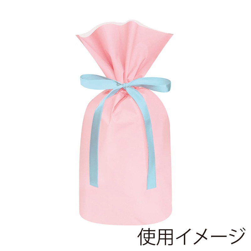 エスパック 梨地リボン付ギフト袋 S パステルピンク 20枚/袋（ご注文単位1袋)【直送品】