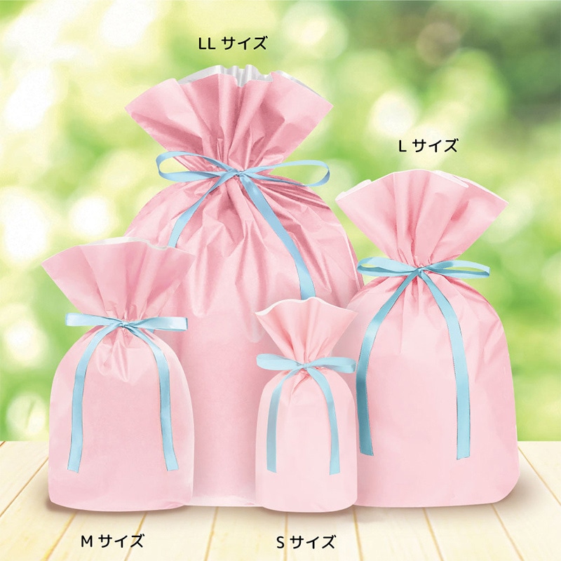エスパック 梨地リボン付ギフト袋 S パステルピンク 20枚/袋(ご注文単位1袋)【直送品】