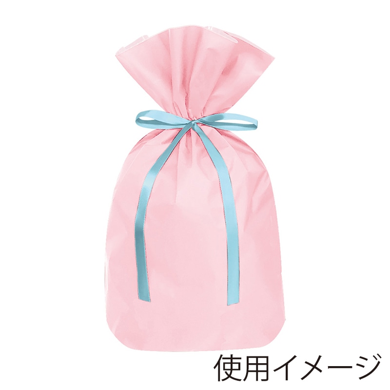 エスパック 梨地リボン付ギフト袋 L パステルピンク 20枚/袋（ご注文単位1袋)【直送品】