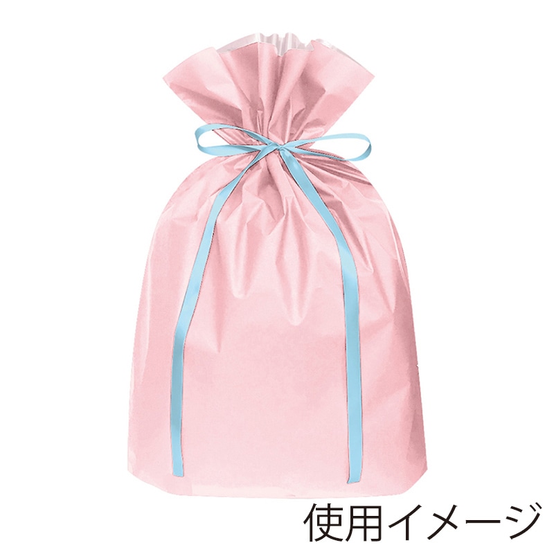 エスパック 梨地リボン付ギフト袋 LL パステルピンク 20枚/袋（ご注文単位1袋)【直送品】