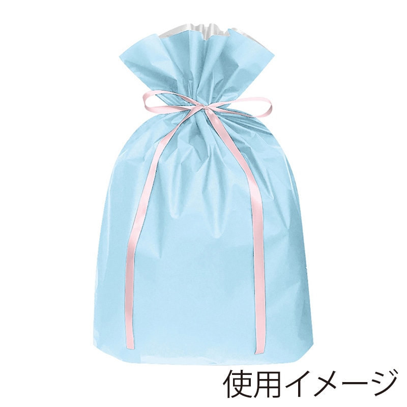 エスパック 梨地リボン付ギフト袋 LL パステルブルー 20枚/袋（ご注文単位1袋)【直送品】