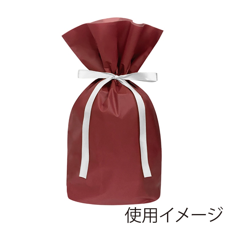 >エスパック 梨地リボン付ギフト袋 M ワイン 20枚/袋(ご注文単位1袋)【直送品】
