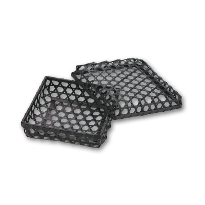 アサヒグリーン 竹編かご　六ツ目正方　フタ付 M　BK 3566 1個（ご注文単位90個）【直送品】