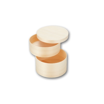 アサヒグリーン 経木ワッパ 2段　丸12 5644 5個/箱（ご注文単位20箱）【直送品】