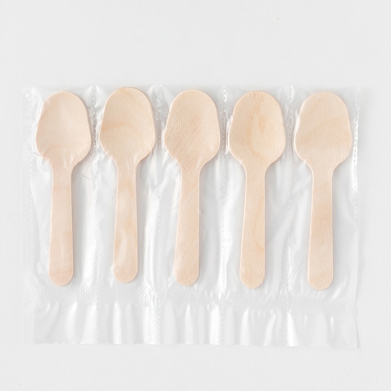 アサヒグリーン 木製スプーン 透明5連袋 85mm 100本入 10055000 100本/袋(ご注文単位100袋)【直送品】