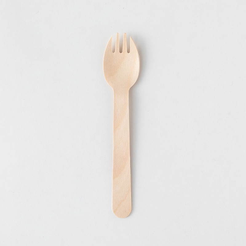 アサヒグリーン 木製フォークスプーン　バラ 140mm　100本入 10721000 100本/袋（ご注文単位30袋）【直送品】