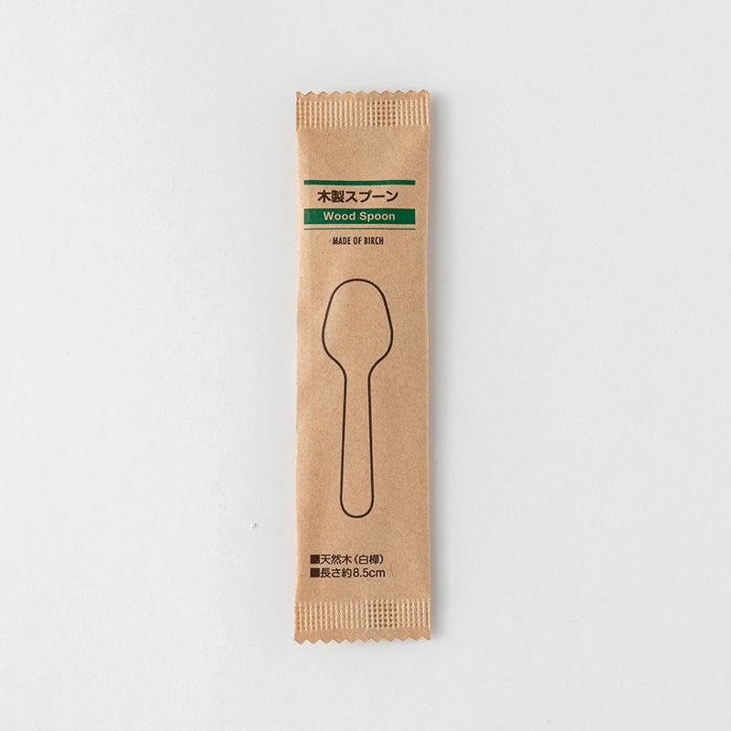 アサヒグリーン 木製スプーン 紙完封袋 85mm 100本入 10052000 100本/袋(ご注文単位50袋)【直送品】