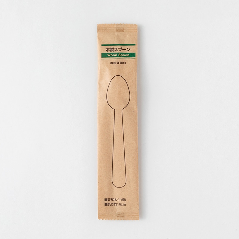アサヒグリーン 木製スプーン 紙完封袋 160mm 100本入 10012000 100本/袋(ご注文単位30袋)【直送品】