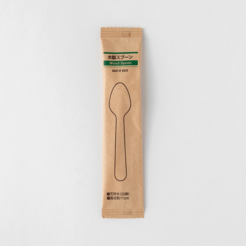 アサヒグリーン 木製スプーン 紙完封袋 110mm 100本入 10042000 100本/袋(ご注文単位50袋)【直送品】