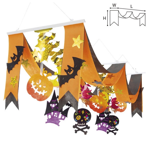 アルファ ジャックオーランタンプリーツ2連ペナント TA4-0164 1個（ご注文単位1個）【直送品】