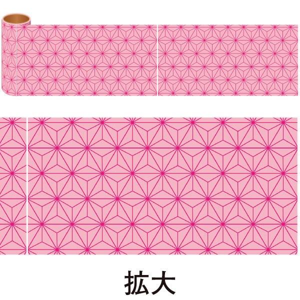 アルファ かんたんロール幕 麻の葉 桃 NT8-0046 1巻(ご注文単位1巻)【直送品】