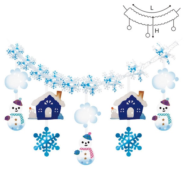 アルファ 淡雪スノーマンガーランド TA5-1187 1個（ご注文単位1個）【直送品】