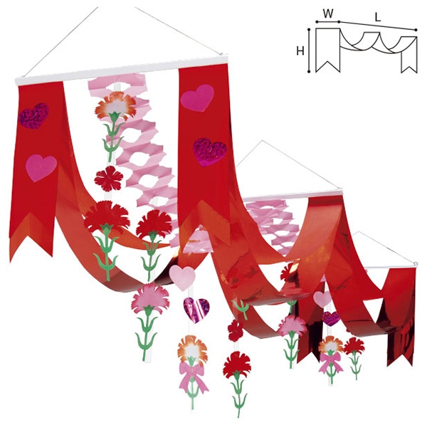 アルファ 母の日プリーツ2連ペナント TA1-0148 1個（ご注文単位1個）【直送品】