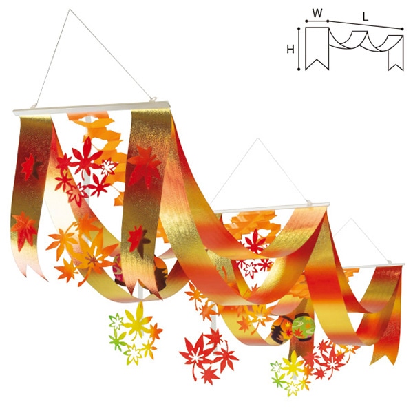 アルファ グラデーションもみじプリーツ2連ペナント TA4-0171 1個（ご注文単位1個）【直送品】