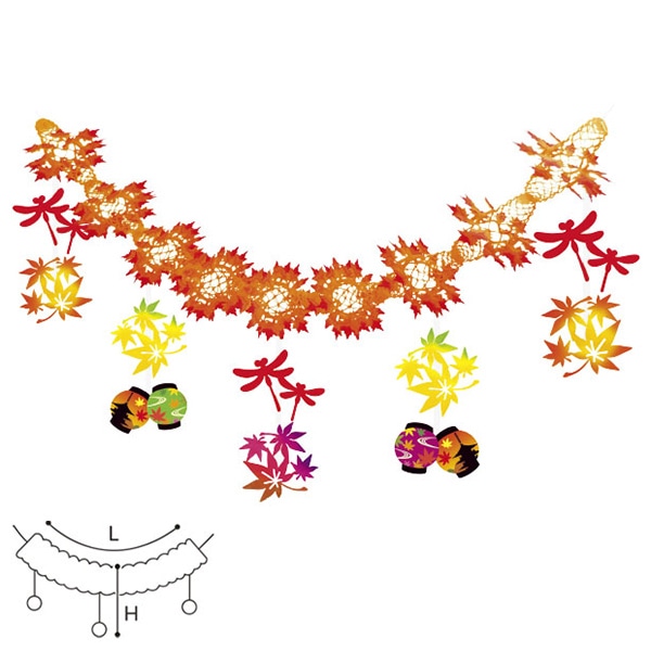 アルファ もみじ提灯ガーランド TA4-1150 1個（ご注文単位2個）【直送品】