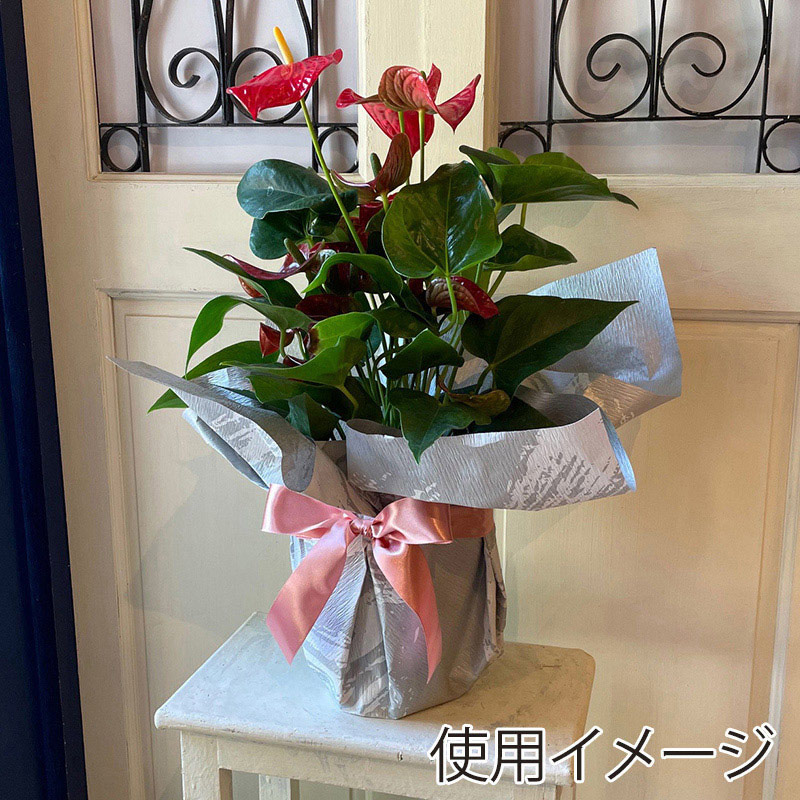 マッセ ラッピングロール 墨絵クレープ No.36 ホワイト/シルバー 25036 1本(ご注文単位1本)【直送品】