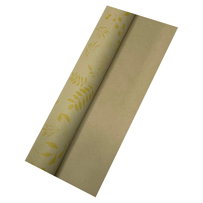 マッセ ラッピングロール　ボタニカルクラフトペーパー No.3　イエロー 93003 1本（ご注文単位1本）【直送品】