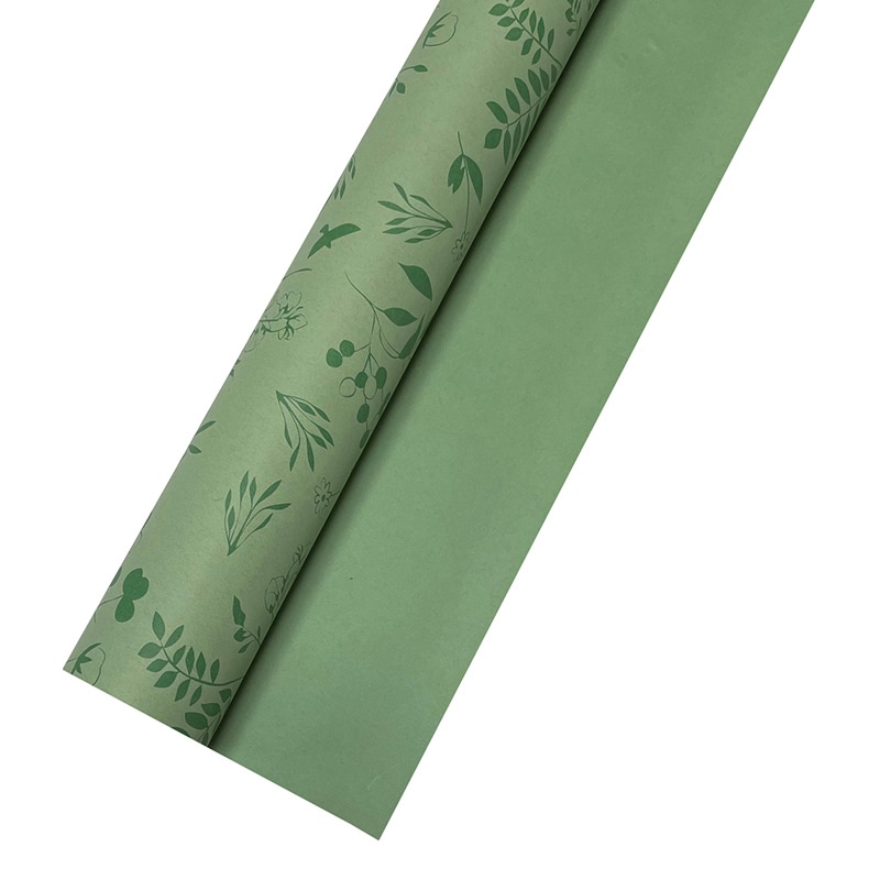 マッセ ラッピングロール　ボタニカルクラフトペーパー No.6　グリーン 93006 1本（ご注文単位1本）【直送品】