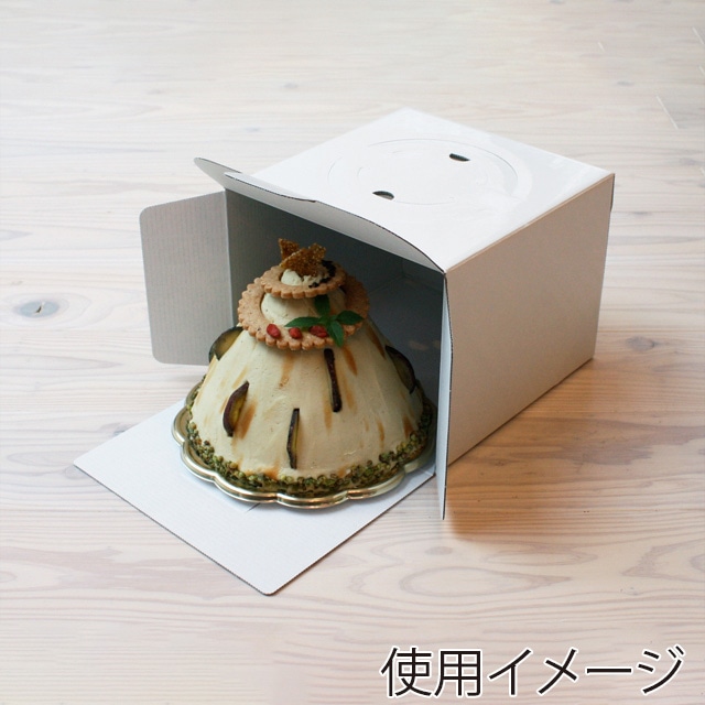 サガシキ ケーキ箱 白無地デコ箱 5号 H150 25枚入 WMJ004AA_S_100 25枚/束(ご注文単位4束)【直送品】
