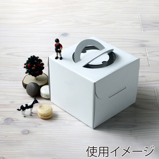 サガシキ ケーキ箱 白無地デコ箱 4号 H130 25枚入 WMJ002AA_S_50 25枚/束(ご注文単位2束)【直送品】