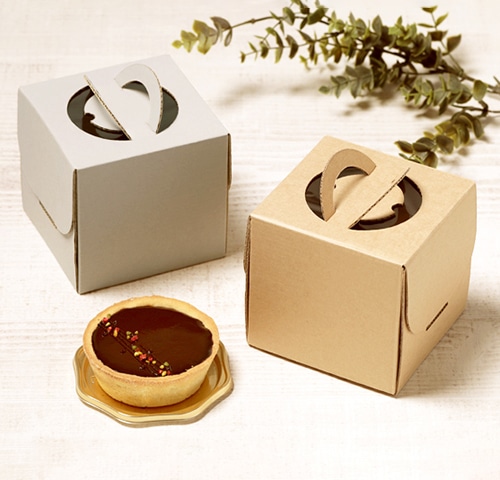 サガシキ ケーキ箱 ナチュラルグレー デコ箱 3号 H110 EGR009AA_S_100 25枚/束(ご注文単位4束)【直送品】