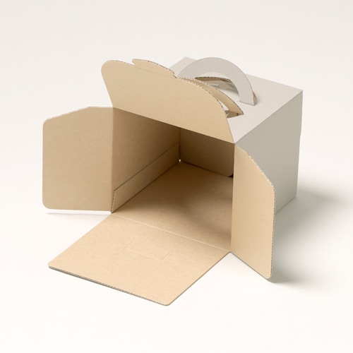 サガシキ ケーキ箱　ナチュラルグレー　デコ箱 4号　H130　 EGR002AA_S_50 25枚/束（ご注文単位2束）【直送品】