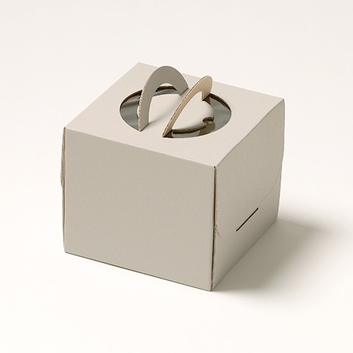 サガシキ ケーキ箱 ナチュラルグレー デコ箱 4号 H130 EGR002AA_S_100 25枚/束(ご注文単位4束)【直送品】