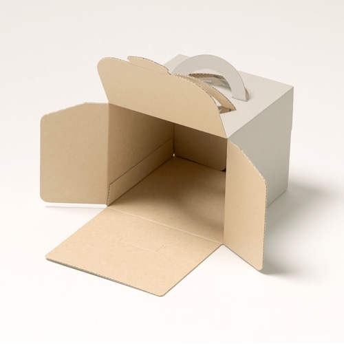 サガシキ ケーキ箱 ナチュラルグレー デコ箱 4号 H130 EGR002AA_S_100 25枚/束(ご注文単位4束)【直送品】