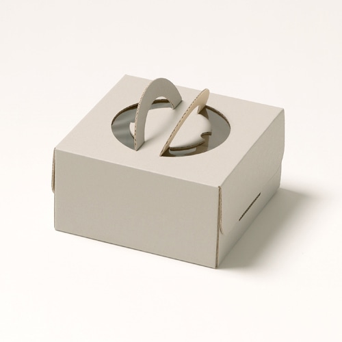 サガシキ ケーキ箱 ナチュラルグレー デコ箱 4号 H80 EGR007AA_S_100 25枚/束(ご注文単位4束)【直送品】