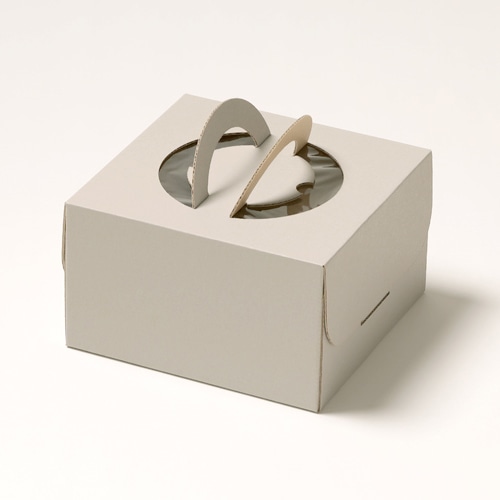 サガシキ ケーキ箱 ナチュラルグレー デコ箱 5号 H113 EGR003AA_S_100 25枚/束(ご注文単位4束)【直送品】
