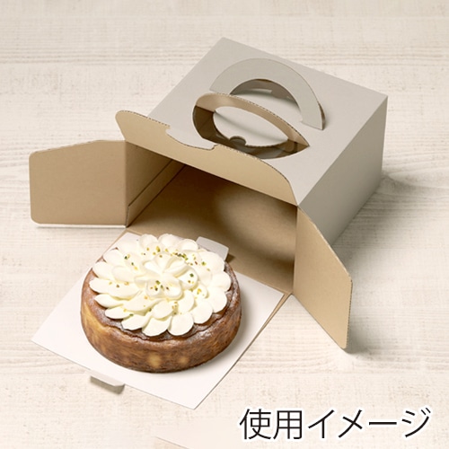 サガシキ ケーキ箱 ナチュラルグレー デコ箱 5号 H113 EGR003AA_S_100 25枚/束(ご注文単位4束)【直送品】