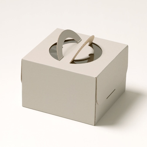 サガシキ ケーキ箱 ナチュラルグレー デコ箱 5号 H130 EGR001AA_S_100 25枚/束(ご注文単位4束)【直送品】