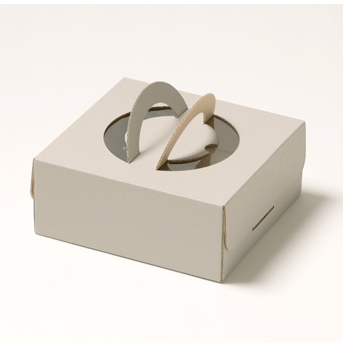 サガシキ ケーキ箱 ナチュラルグレー デコ箱 5号 H80 EGR008AA_S_50 25枚/束(ご注文単位2束)【直送品】