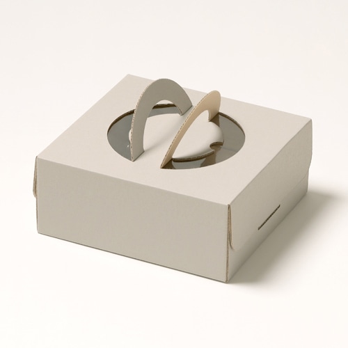 サガシキ ケーキ箱 ナチュラルグレー デコ箱 5号 H80 EGR008AA_S_100 25枚/束(ご注文単位4束)【直送品】