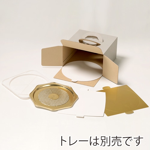 サガシキ ケーキ箱 ナチュラルグレー デコ箱 6号 H125 EGR005AA_S_50 25枚/束(ご注文単位2束)【直送品】