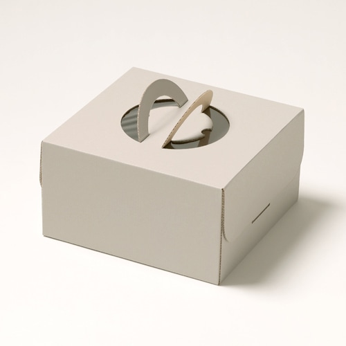 サガシキ ケーキ箱 ナチュラルグレー デコ箱 6号 H125 EGR005AA_S_100 25枚/束(ご注文単位4束)【直送品】