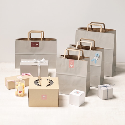 サガシキ 手提げ紙袋 ナチュラルグレー L 100枚入 PAB048AA_S_100 100枚/束(ご注文単位1束)【直送品】