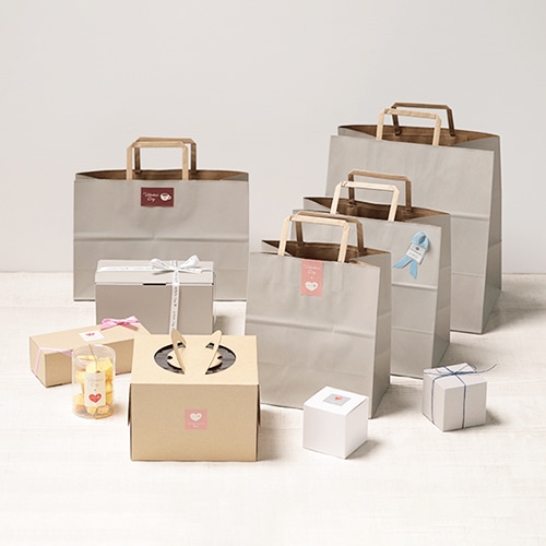 サガシキ 手提げ紙袋 ナチュラルグレー S 200枚入 PAB046AA_S_200 200枚/束(ご注文単位1束)【直送品】