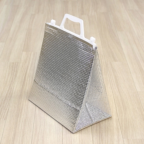 サガシキ 保冷バッグ 取っ手白 小 50枚入 PAB008AA_S_50 50枚/束(ご注文単位1束)【直送品】