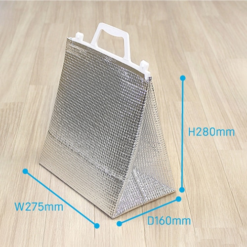 サガシキ 保冷バッグ 取っ手白 小 100枚入 PAB008AA_S_100 100枚/束(ご注文単位1束)【直送品】