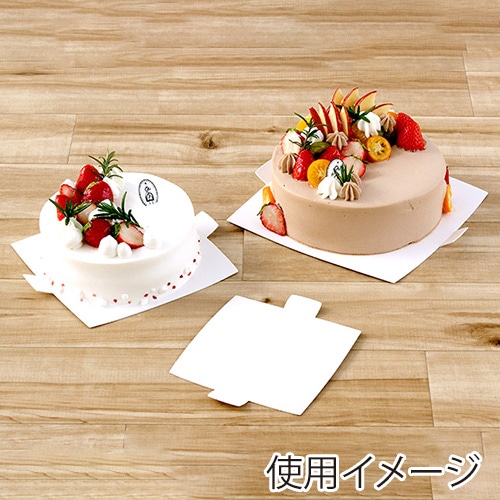 サガシキ ケーキトレー nw紙トレー 角 ホワイト 4号 50枚入 NWT007AA_S_50 50枚/束(ご注文単位1束)【直送品】
