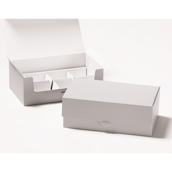 サガシキ デザートギフト箱　グレー 6～8セット用　兼用仕切り付 100枚入/束（ご注文単位1束）【直送品】