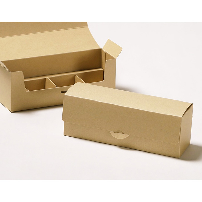 サガシキ デザートギフト箱　クラフト 3～4セット用　兼用仕切り付 50枚入/束（ご注文単位1束）【直送品】