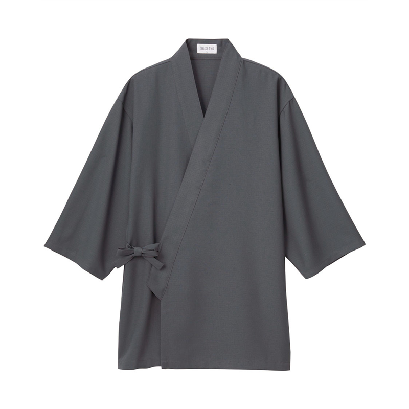 サーヴォ 男女兼用 作務衣 上衣 4L グレー SBLU-1702-B3 1枚（ご注文単位1枚）【直送品】
