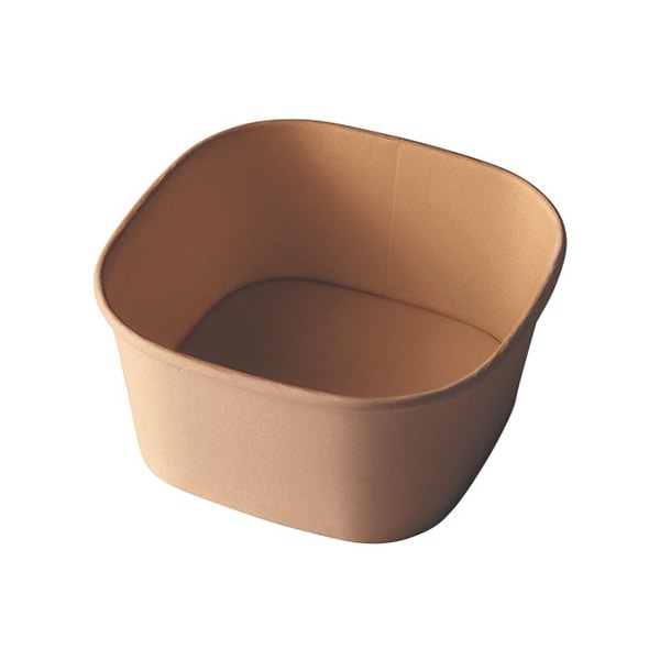 ケーピープラテック 紙カップ容器 KMスクエア 本体 150-1000 ナチュラル 50枚/袋（ご注文単位12袋）【直送品】