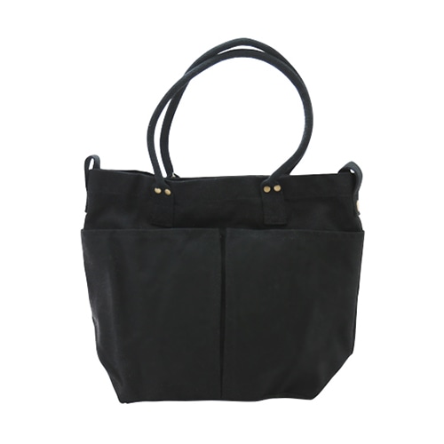 ジェイワークスプランニング キャンバストートバッグ 厚手 マルチポケット S ブラック JW009 1個（ご注文単位1個）【直送品】