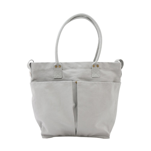 ジェイワークスプランニング キャンバストートバッグ 厚手 マルチポケット S グレー JW009 1個（ご注文単位1個）【直送品】