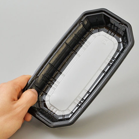 青果容器 BPフルーツ 2L 浅マド 黒 100枚/袋(ご注文単位12袋)【直送品】