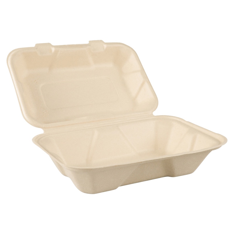 弁当容器　BB竹バガスランチボックス 220-150  50枚/袋（ご注文単位4袋）【直送品】