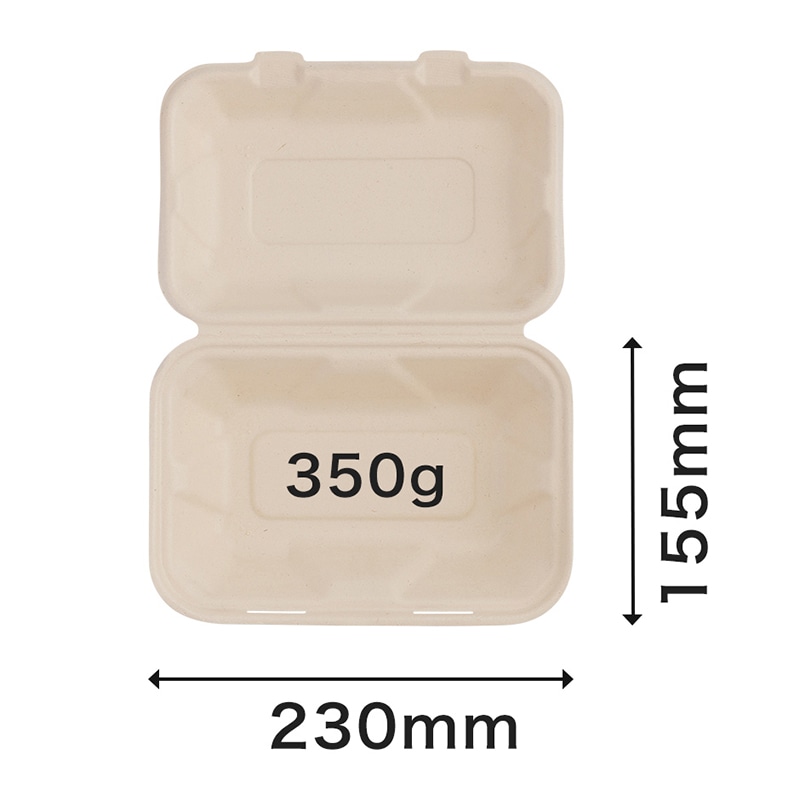 弁当容器　BB竹バガスランチボックス 220-150  50枚/袋（ご注文単位4袋）【直送品】